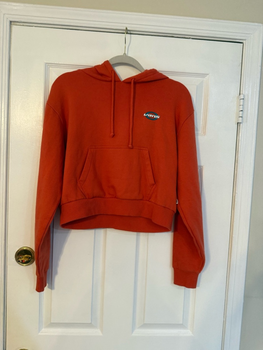 Vans Women's Rust Orange Cropped Pullover Hoodie